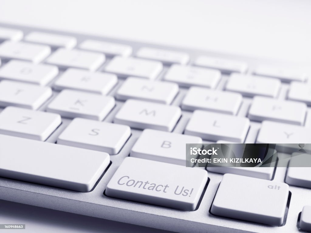 Tastatur Nachricht wenden Sie sich an uns - Lizenzfrei Ausrüstung und Geräte Stock-Foto