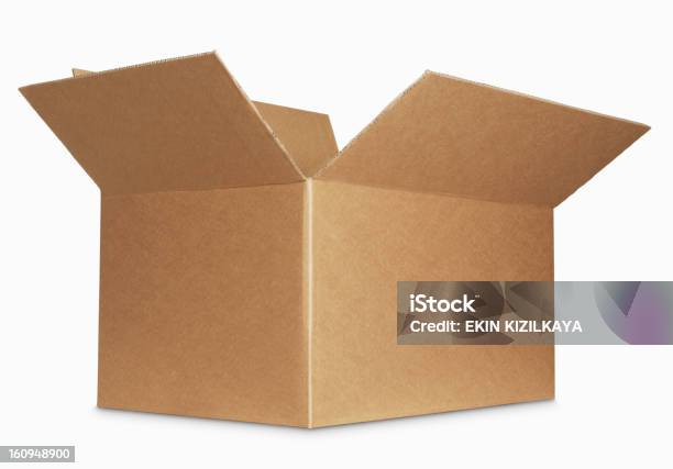 Box Open Isolated Over A White Background Stock Photo - Download Image Now - Box - Container, Open, Opening