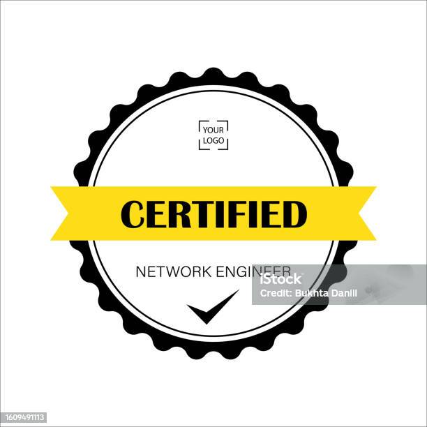 Professional Round Certificate Of Network Engineer Stock Illustration Professional Round Certificate Of Network Engineer Stock Illustration