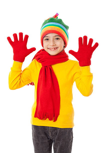 istock Funny girl in winter clothes 160949490