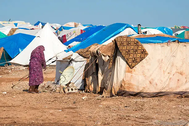 Syrian woman in the camp for displaced persons in Atmeh, Syria (January 2013)