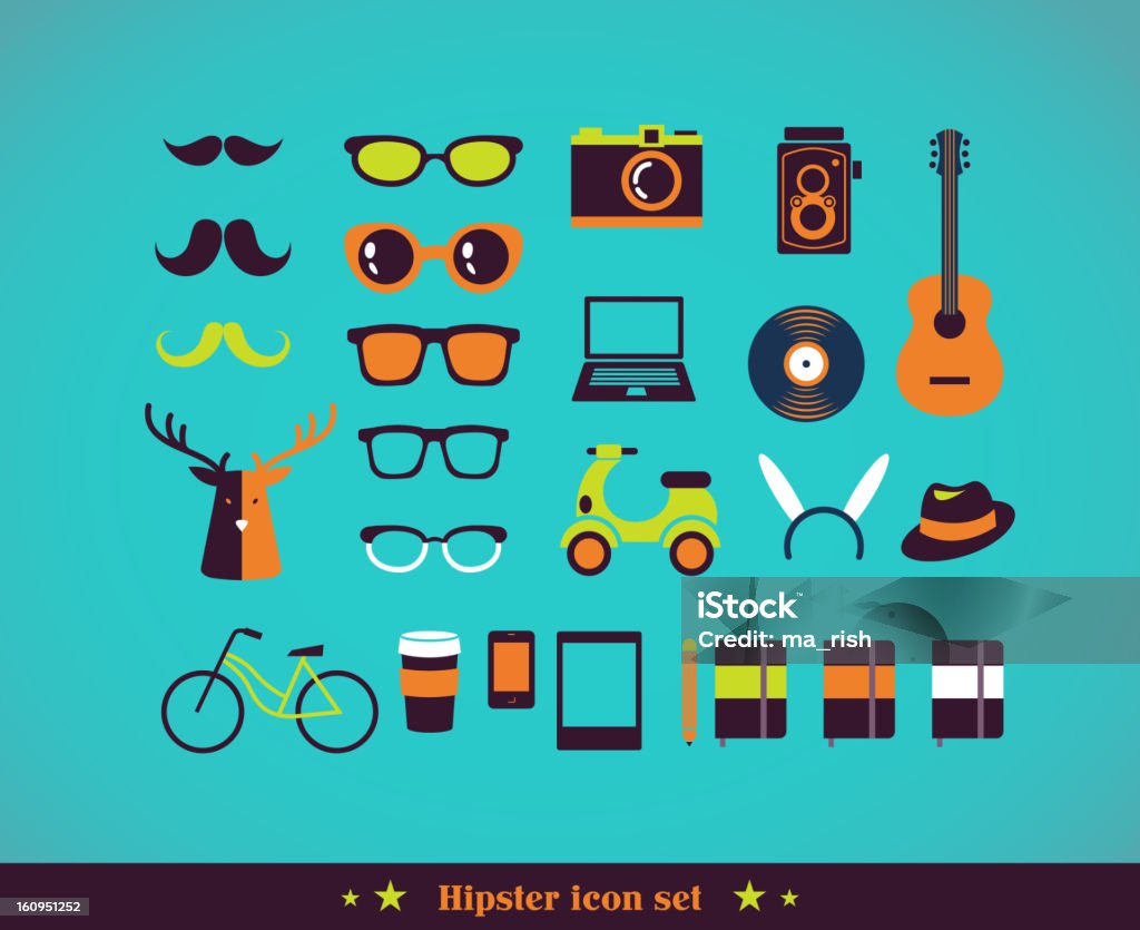 Koncepcja zestaw ikon stylowe, hipsterskie majtki - Grafika wektorowa royalty-free (Moleskin)