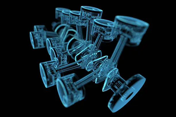 Crankshaft (3D xray blue transparent)