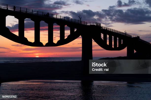 Sunset And Bridge Stock Photo - Download Image Now - Backgrounds, Beach, Beauty