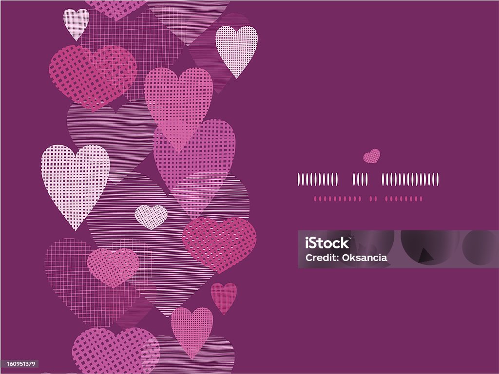 Ткань текстурированная горизонтальной Бесшовный фон с сердечками с рисунком - Векторная графика Абстрак�тный роялти-фри