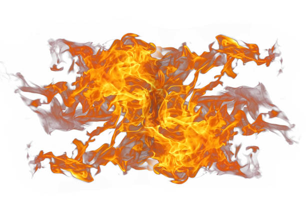 3d illustration of fire flames burning in energy concept