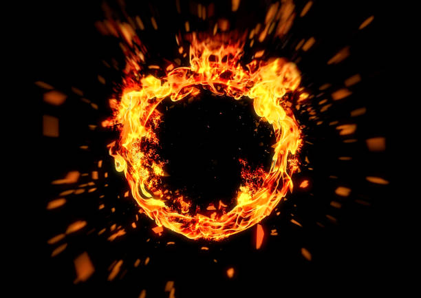 istock 3d illustration of a ring of flames burning 1609530005