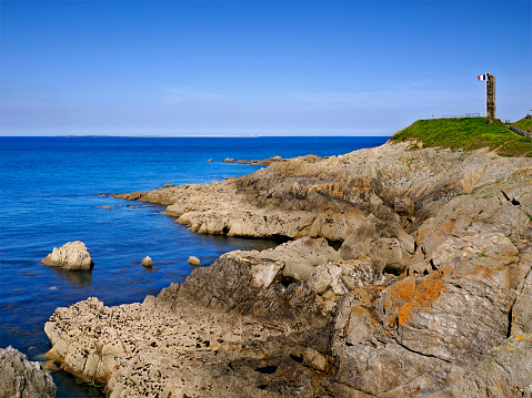 Rocky coastline of Saint-Mathieu is a headland located near Le Conquet in the territory of the commune of Plougonvelin in department of Finistère in France