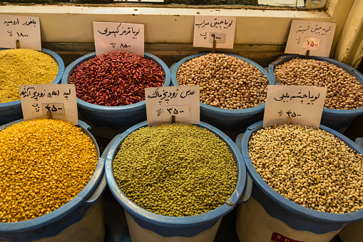 Various Tea Leaves At Grand Bazaar In Istanbul, Turkey