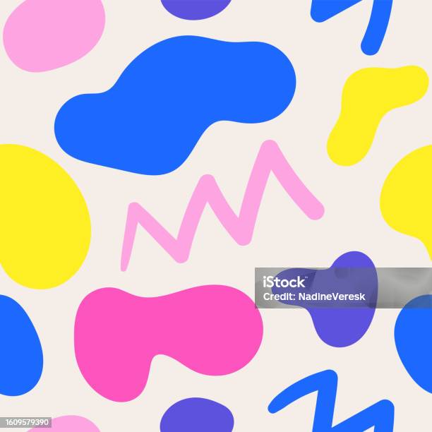 Basic Shape Patterns Background Basic Shapes Seamless Pattern In Doodle Style Stock Illustration ...