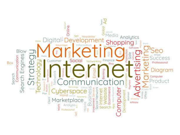 istock Word cloud background concept for Internet marketing. Web advertising with seo, digital marketing and others digital media strategy. vector illustration. 1609597088