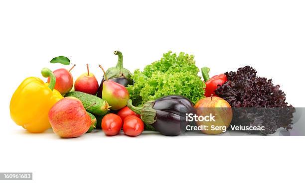 Collection Fruits And Vegetables Stock Photo - Download Image Now - Fruit, Vegetable, White Background