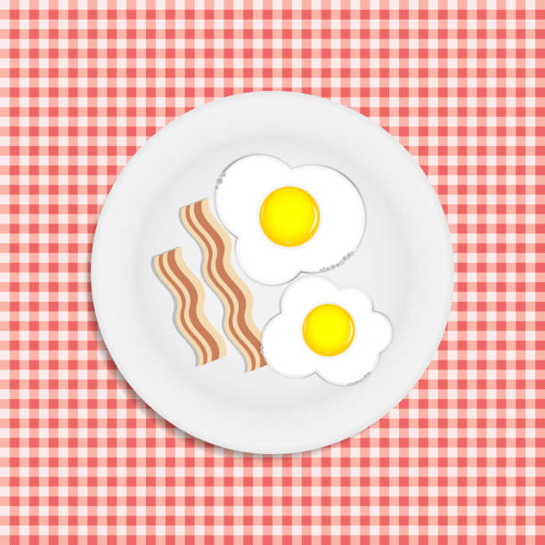 smażone jajka ilustracja wektorowa - white background ideas food and drink lifestyles stock illustrations