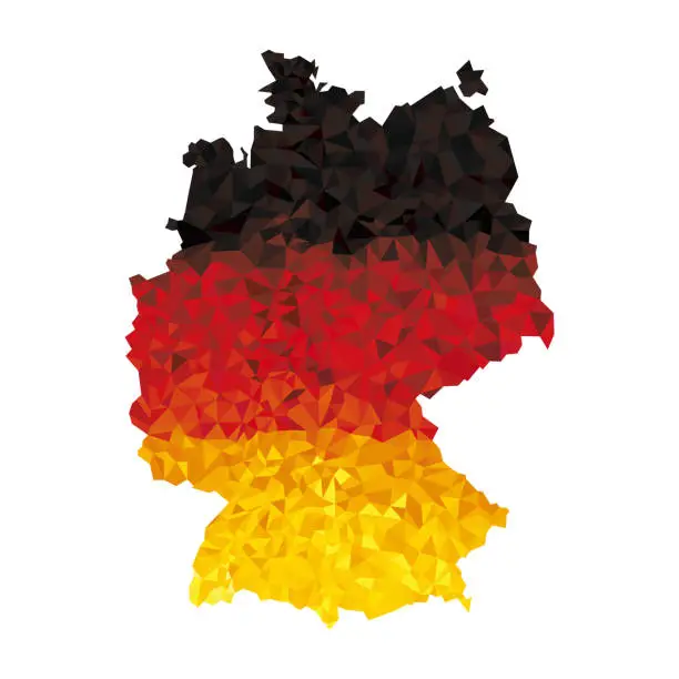 Vector illustration of Map of Germany drawn with polygons.