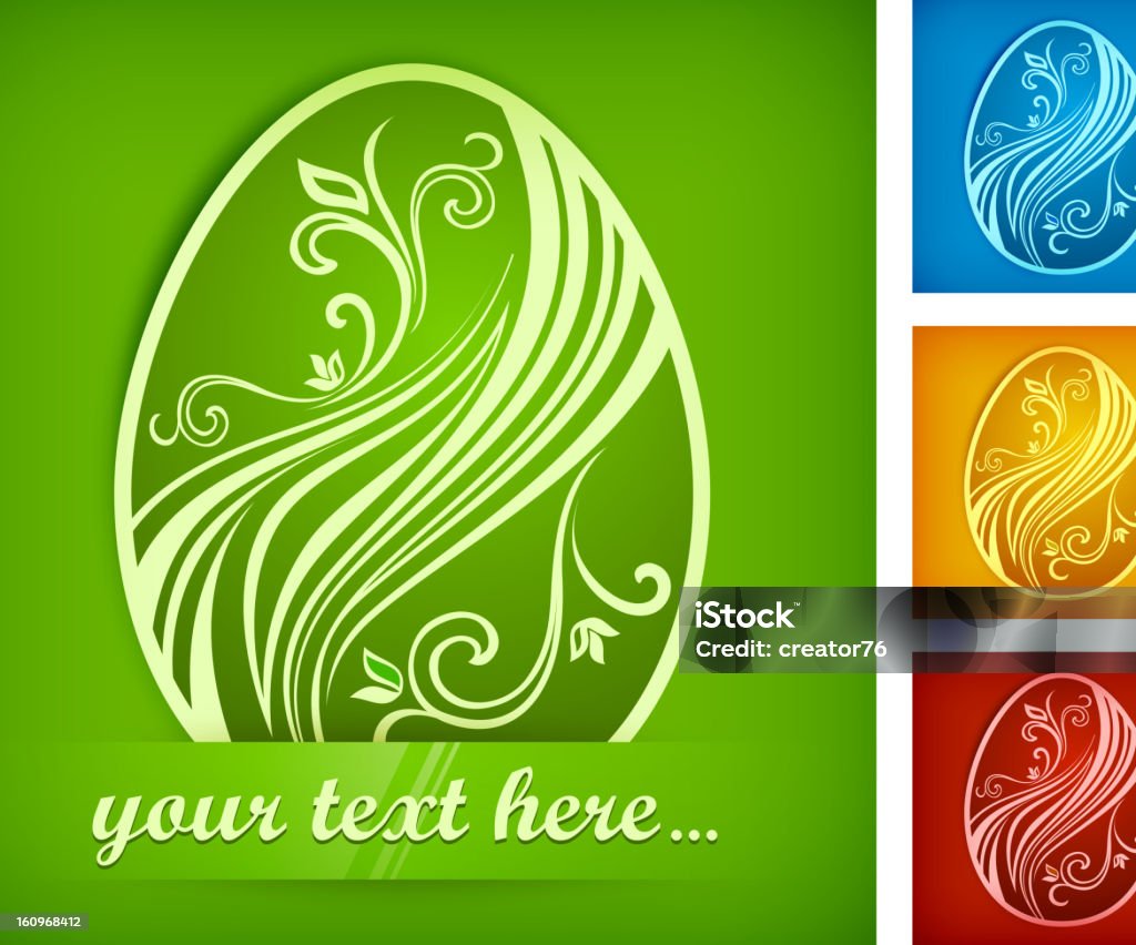 Uova di Pasqua dipinte in colori & testo - arte vettoriale royalty-free di Aprile