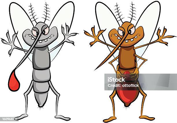 Gluttonous Mosquito - Arte vetorial de stock e mais imagens de Alimentar - Alimentar, Animal, Banda desenhada - Produto Artístico