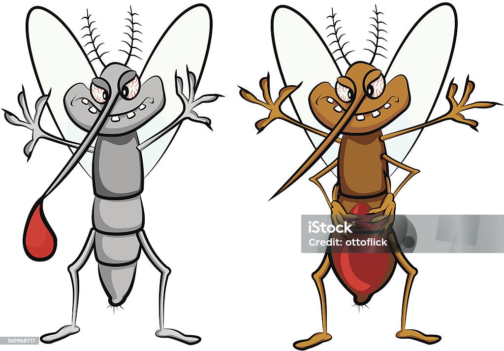 gluttonous mosquito plague of mosquitoes - carrier of disease and germs Animal stock vector
