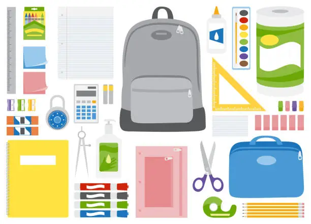 Vector illustration of School supplies