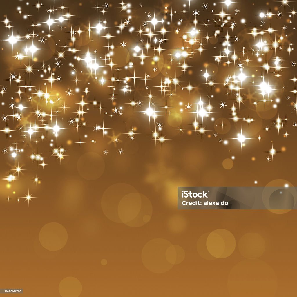 Golden Glitter Lights golden abstract background with snowflakes stars and lights Abstract stock illustration
