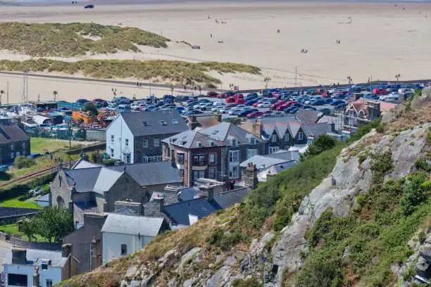 view of the town of the coast of island in Barmouth, UK