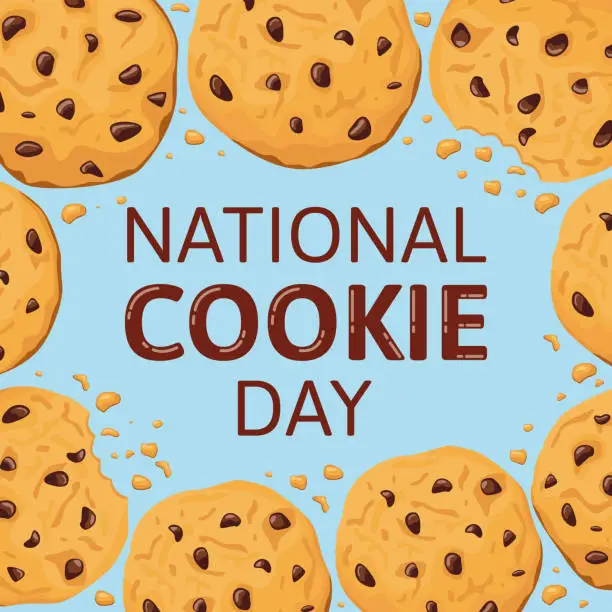 Vector illustration of Greeting card for National Cookie Day