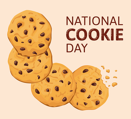 National Cookie Day, December 4th. Banner with cookies.