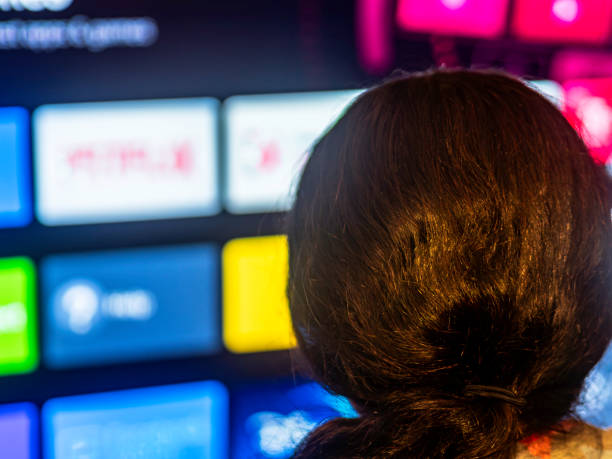 Latina women watching app TV