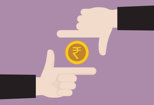 Investors focus on the Rupee money index for India currency concept Investors focus on the Rupee money index for India currency concept rupee symbol stock illustrations