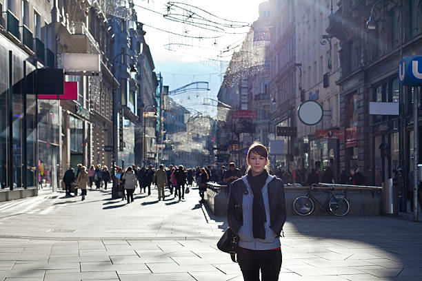 istock An urban girl standing out from the crowd 160971742