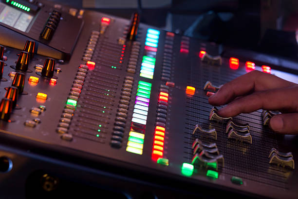 istock Adjust sound mixer switch in concert 160975829
