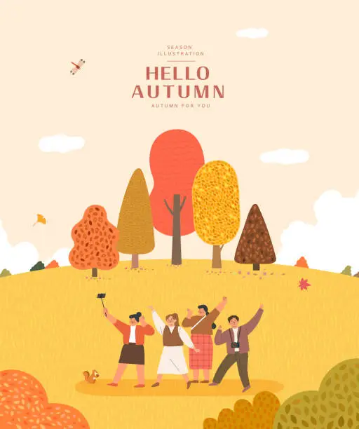 Vector illustration of autumn