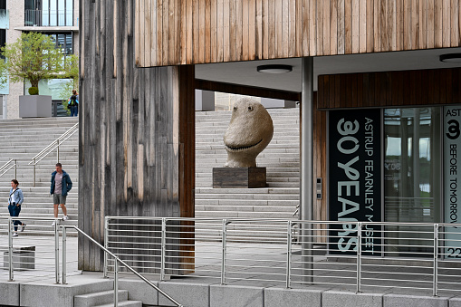 Oslo, Norway, July 4, 2023 - The Museum of Modern Art - Astrup Fearnley Museet - in Oslo Aker Brygge.