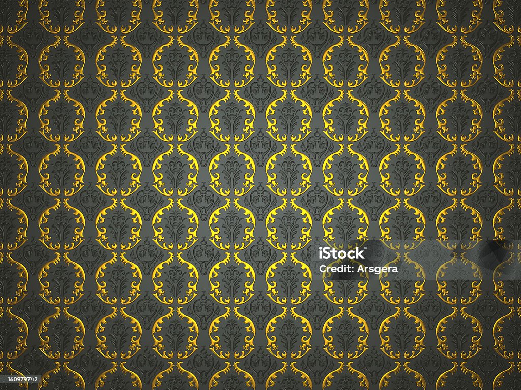 Material mit Gold und black victorian-Schmuckteil - Lizenzfrei Bildhintergrund Stock-Foto