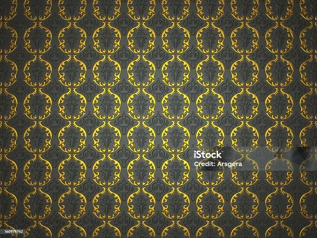 Material com enfeites vitoriano ouro e preto - Foto de stock de Enfeitado royalty-free