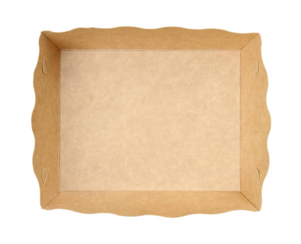 istock Paper food tray disposable top view 1609816124
