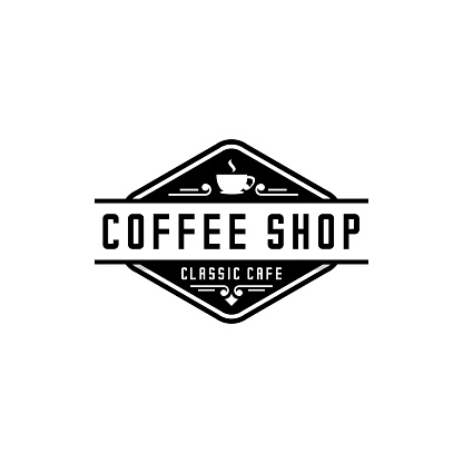 coffee cup logo vector design, cafe Classic logo