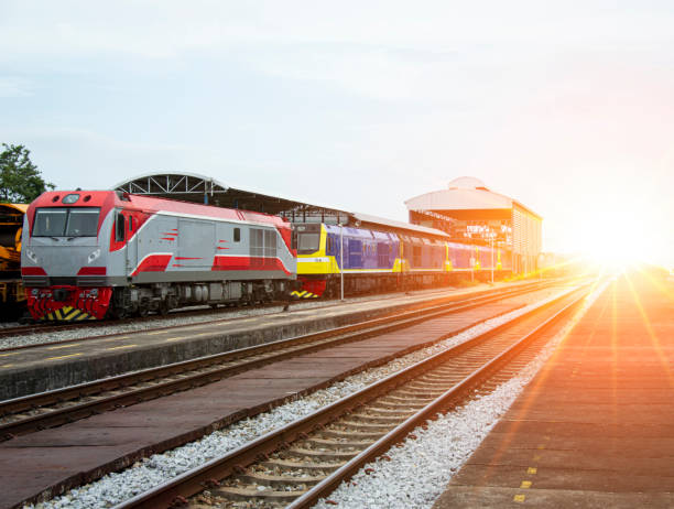 istock A train of diesel trains entering the platform Freight and passenger trains 1609847571