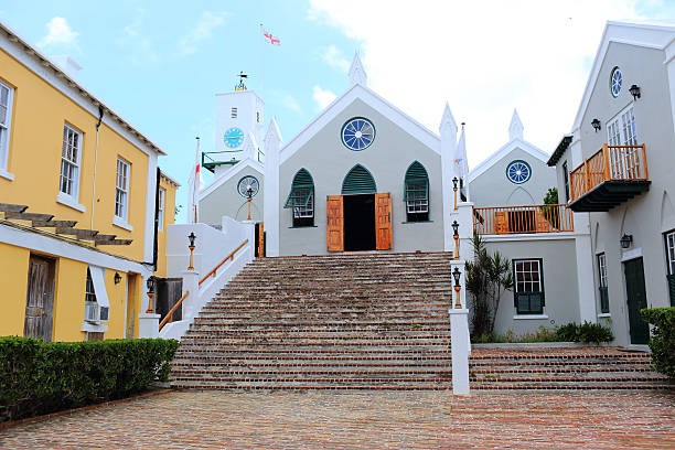 Bermuda Living Church at St. George, Bermuda bermuda stock pictures, royalty-free photos & images