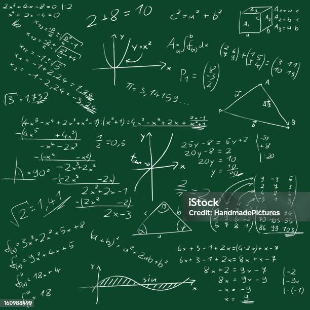 Placa Con Fórmulas Matemáticas Foto de stock y más banco de imágenes de Dibujo al lápiz - Dibujo al lápiz, Aprender, Aula de conferencias