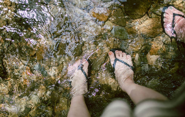 istock Feet walking along the waterside 1609900961