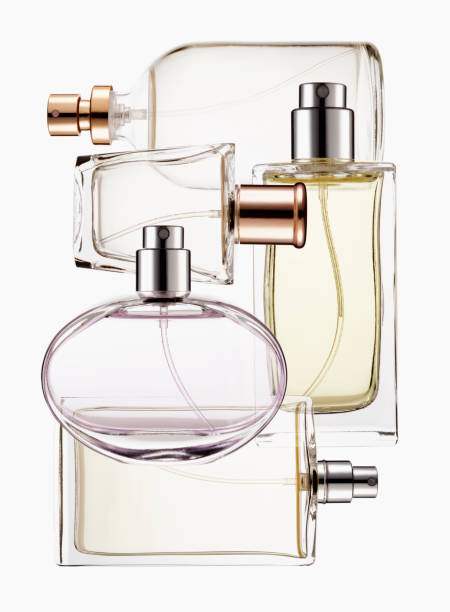 primer plano de perfume frascos - perfumado fotografías e imágenes de stock