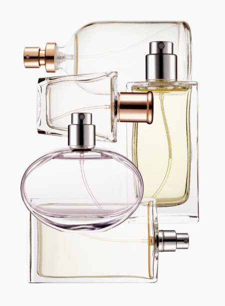 close up of perfume bottles - perfume sprayer 뉴스 사진 이미지