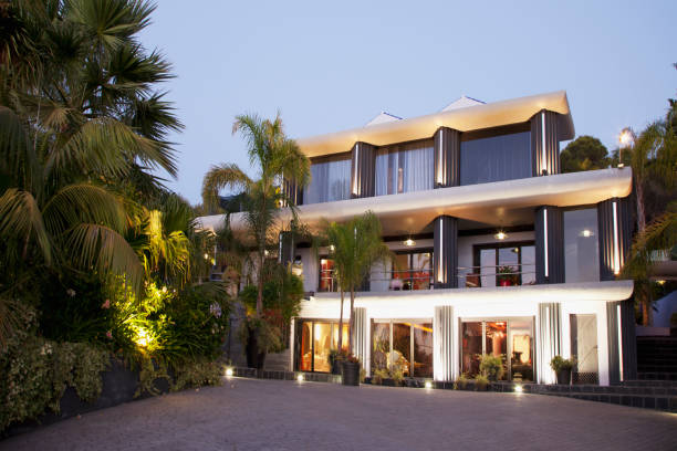 istock Luxury house illuminated at night 160992320
