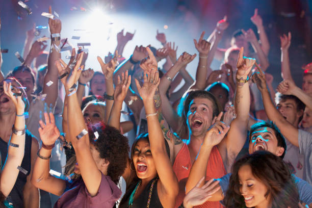 istock Enthusiastic crowd cheering at concert 160993265