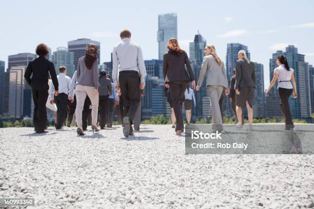 Business People Walking Toward City Stock Photo - Download Image Now - The Way Forward, Canada, Cape Town