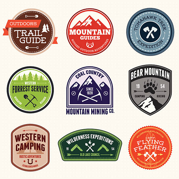 Outdoors Badges vector art illustration