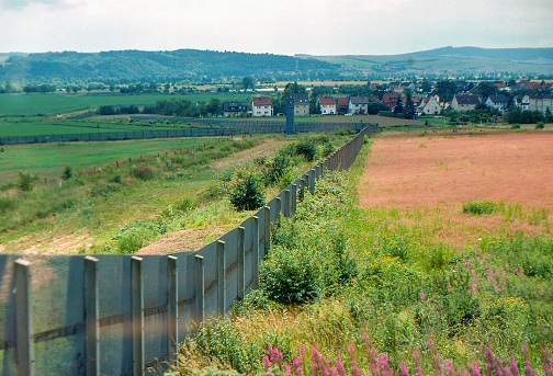 1990 old Positive Film scanned, the wall and watch tower in East Germany