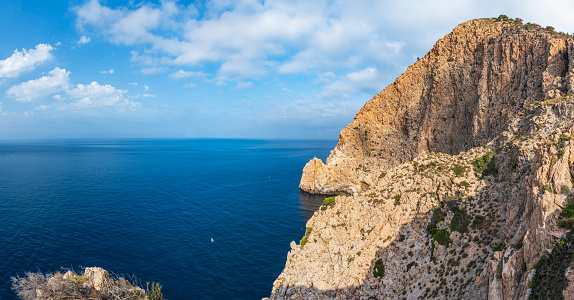 Cliffs of Maro-cerro gordo between the provinces of Malaga and Granada, impressive cliffs facing the Sea.