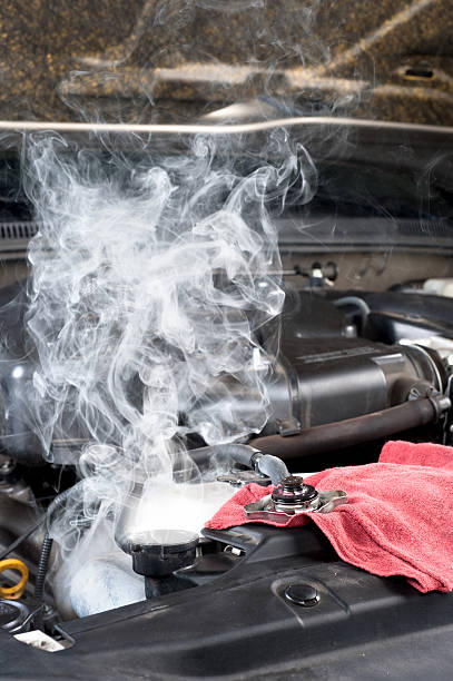 istock Close-up of overheated car engine 160999572