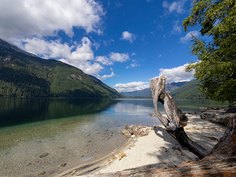 Breathtaking viewpoints along the Chilliwack Lake Forest Service Road with stunning vistas of Chilliwack Lake and surrounding mountains, Chilliwack, BC, Canada